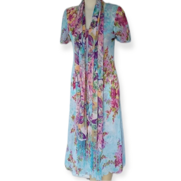 Floral reversible Dress Midi Size L - Picture 12 of 14